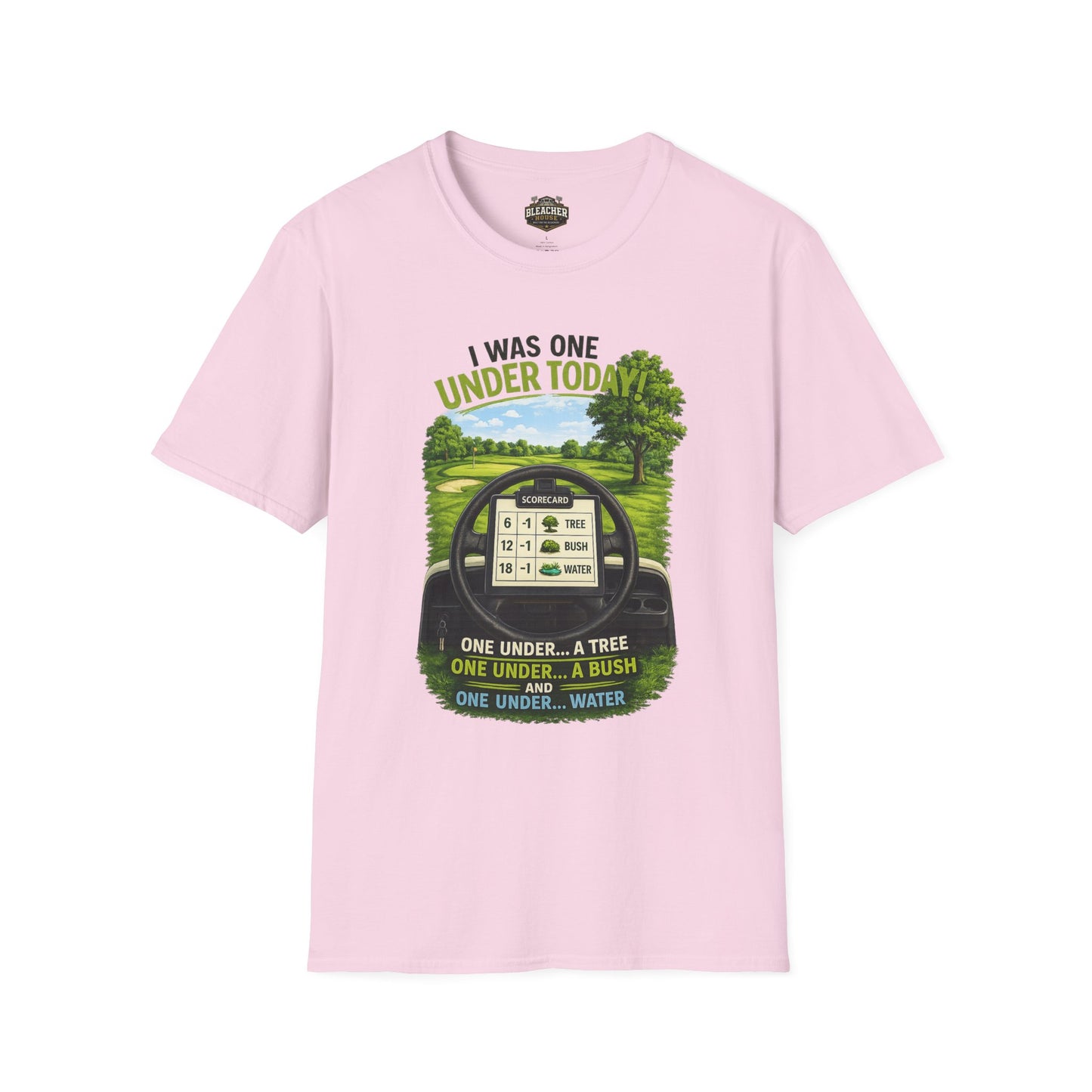 Golf T-Shirt — "I Was One Under Today" REALISTIC VIEW - Funny Scorecard Design