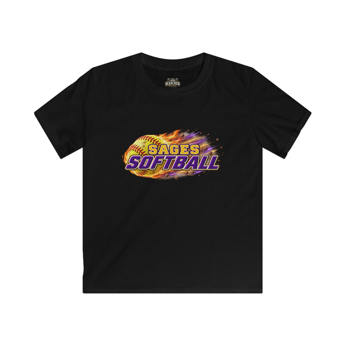 YOUTH Sages Flaming Softball T-shirt