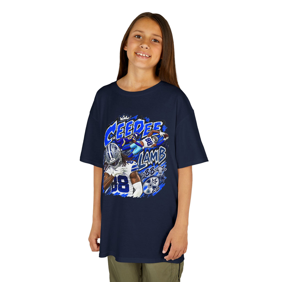 YOUTH CeeDee Lamb Graphic T-Shirt - Sunday Standouts Sketch Series