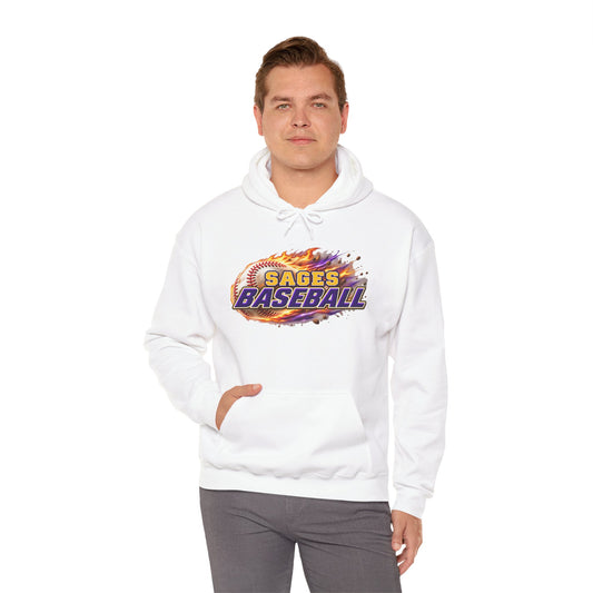 Sages Flaming Baseball Hoodie - Team Sweatshirt