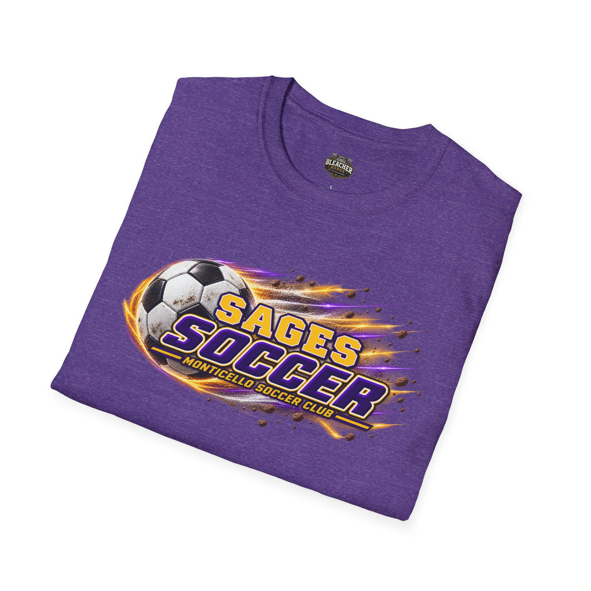 Monticello Soccer Club T Shirt - Flaming Soccer Ball