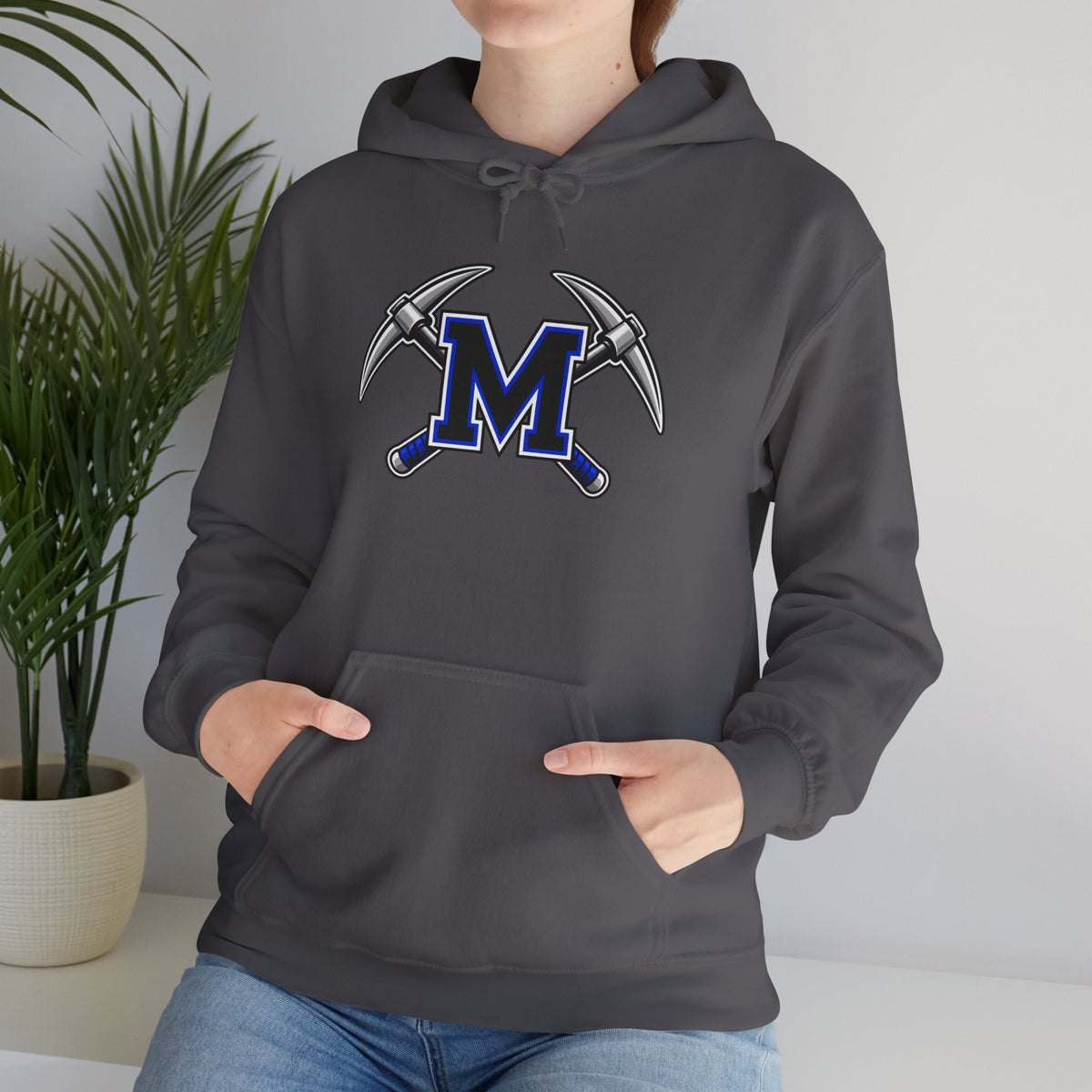 Miners M Logo Hoodie - Cross Pickaxe Graphic M Logo