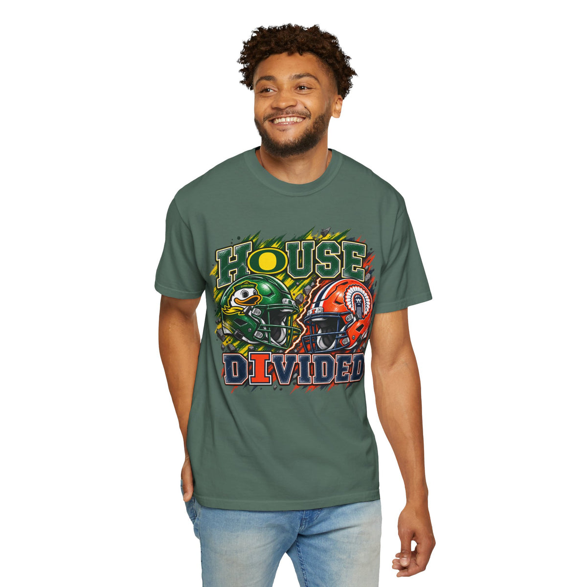 House Divided Football T-Shirt - Oregon vs. Illinois