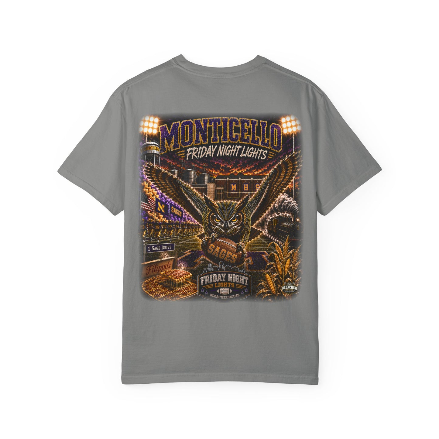 Friday Night Lights T shirt - MONTICELLO Edition - Collector's Edition (Front Patch + Back Design)