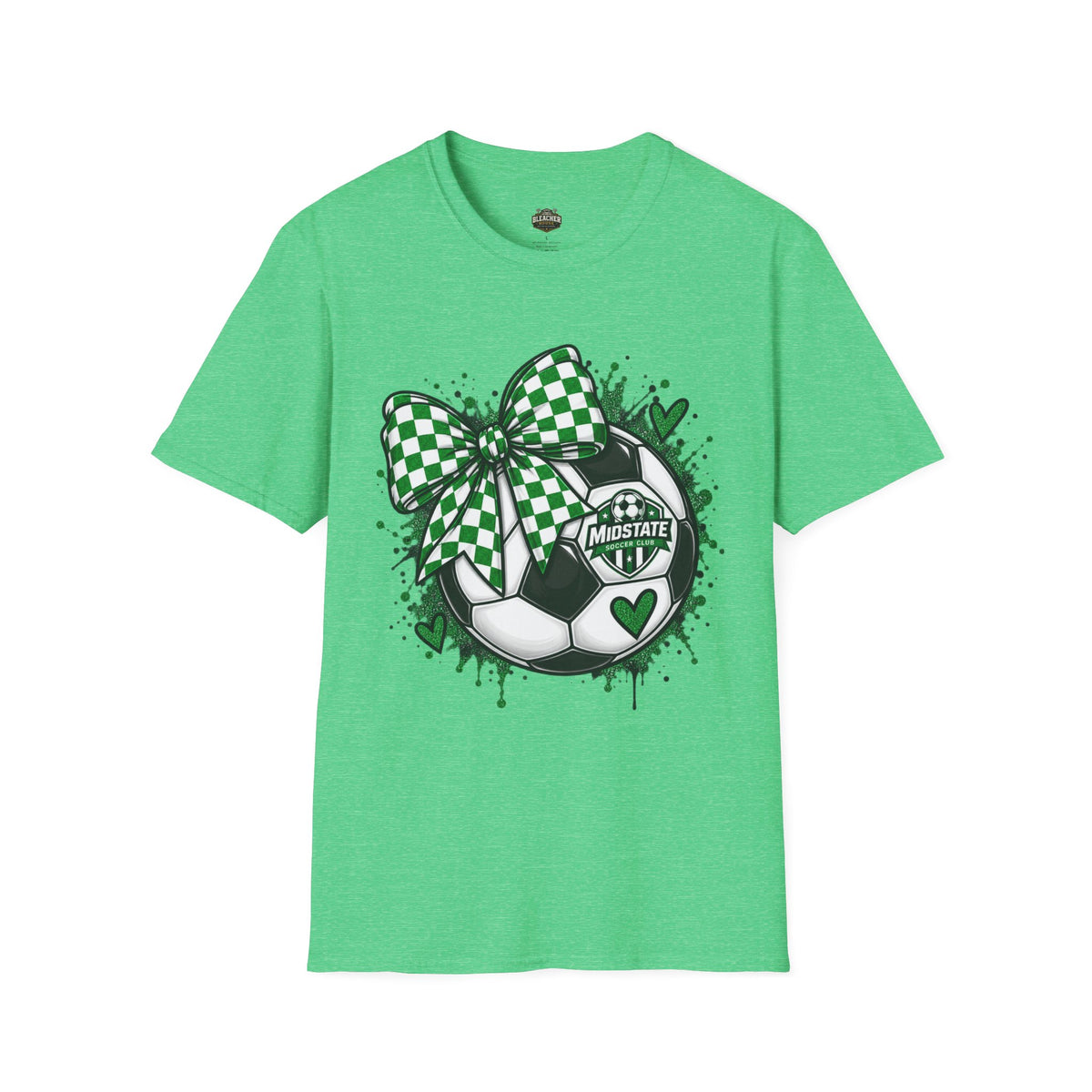 Midstate Soccer Bow T-Shirt — Green Check Midstate Soccer Design
