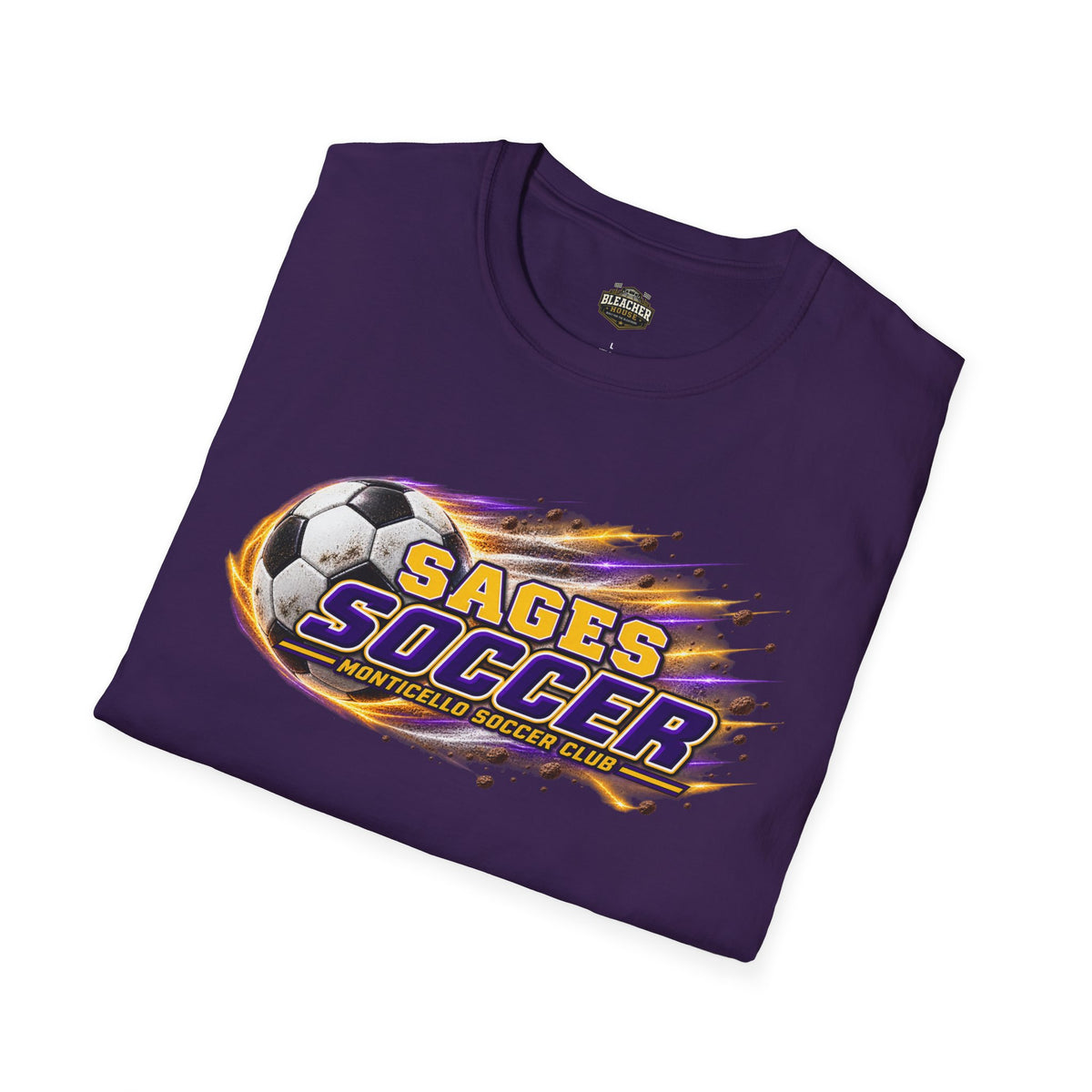 Monticello Soccer Club T Shirt - Flaming Soccer Ball