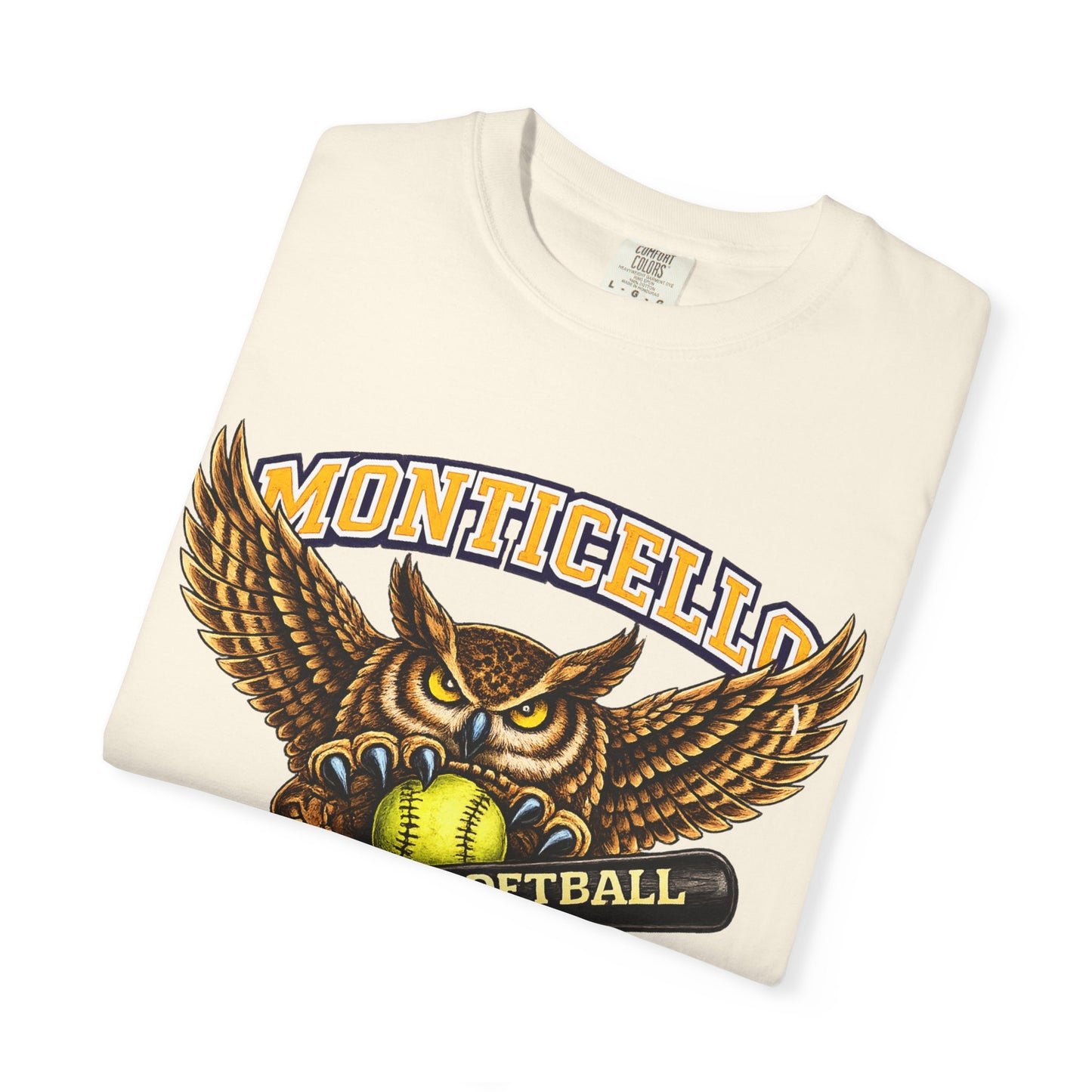 Monticello Sages Softball T-Shirt — Vintage Owl & Wings Team Tee