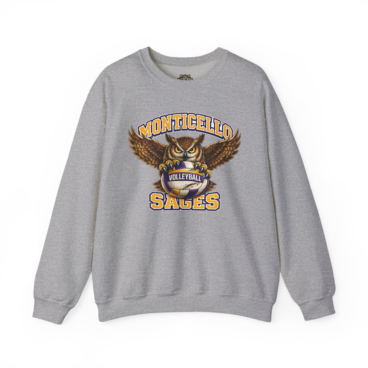 Monticello Sages Volleyball Crewneck Sweatshirt - Owl Wingspread Logo
