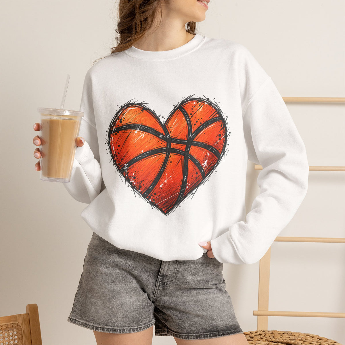 Basketball Heart Crewneck Sweatshirt