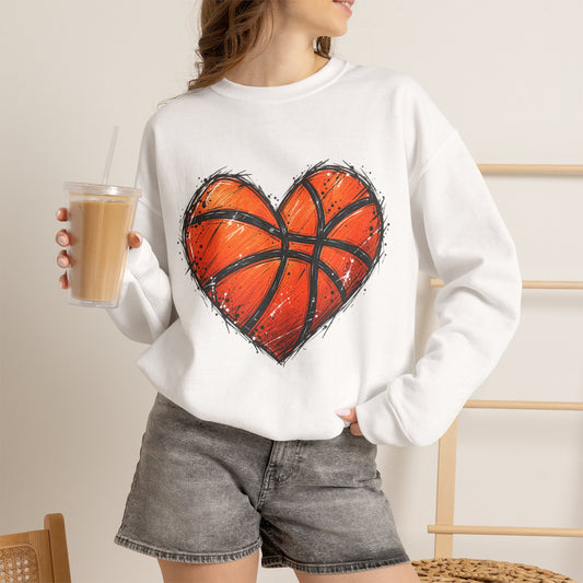 Basketball Heart Crewneck Sweatshirt
