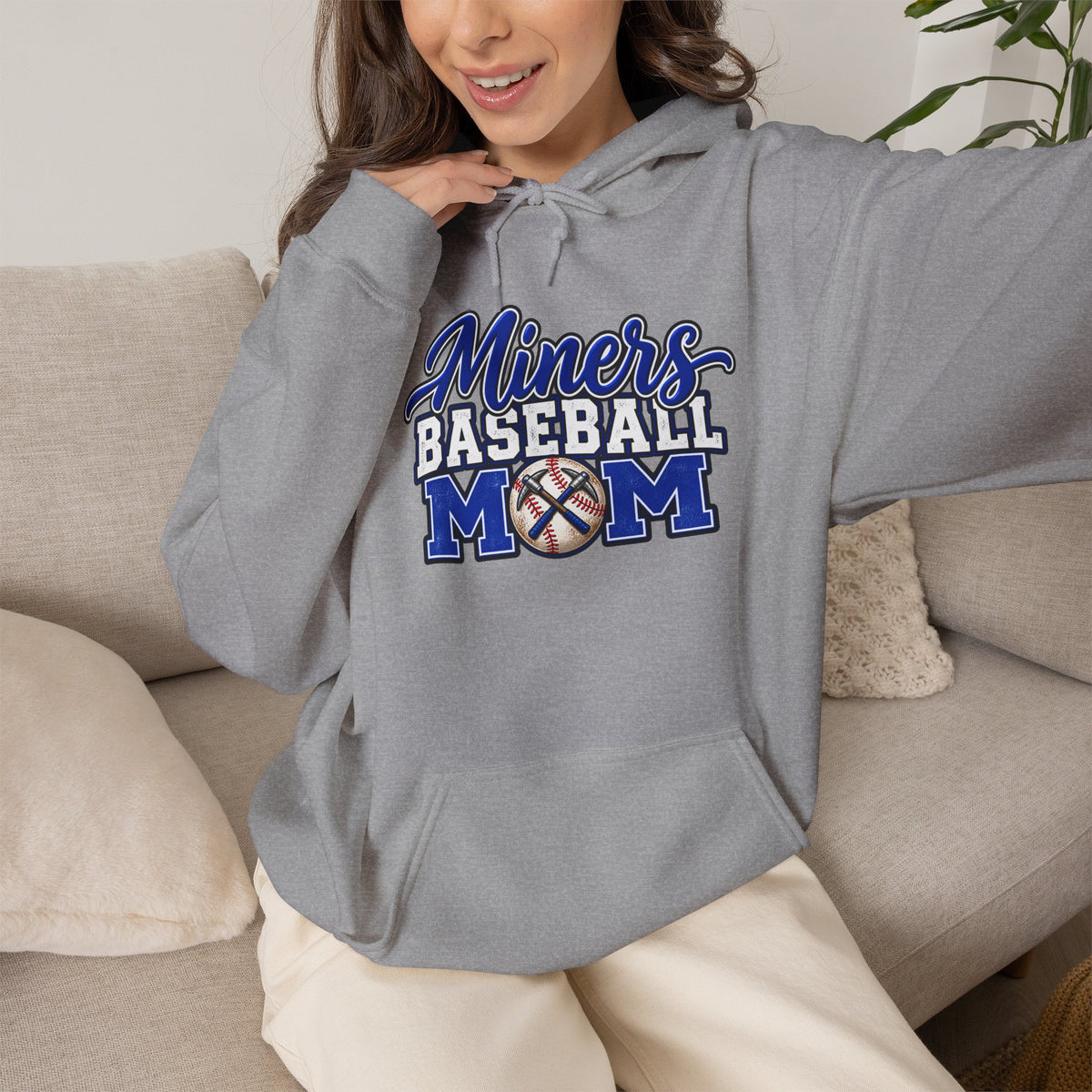 Miners Baseball Mom Hoodie – Supportive Team Spirit Pullover