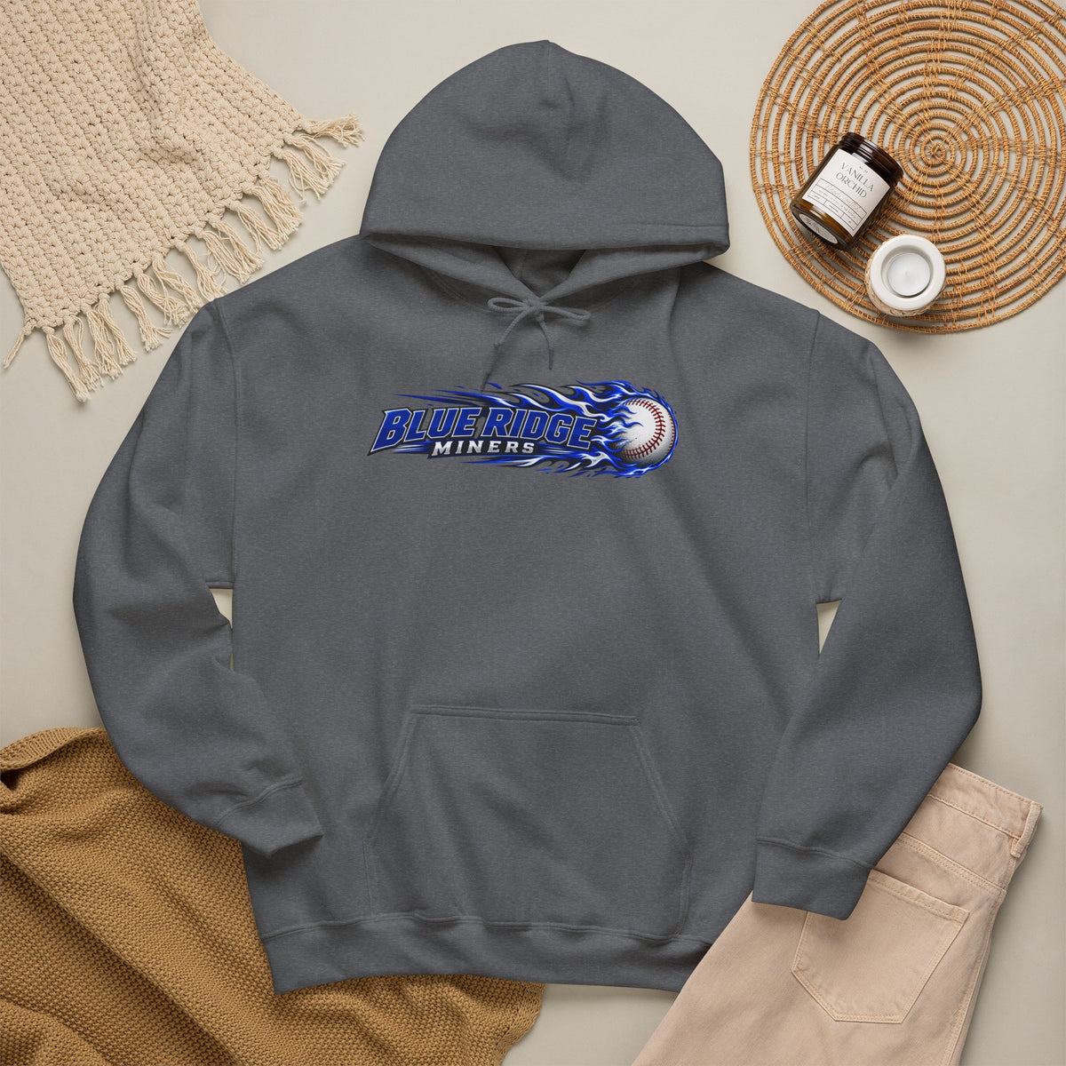 Blue Ridge Miners Flaming Baseball Hoodie – Flaming Ball Hoodie