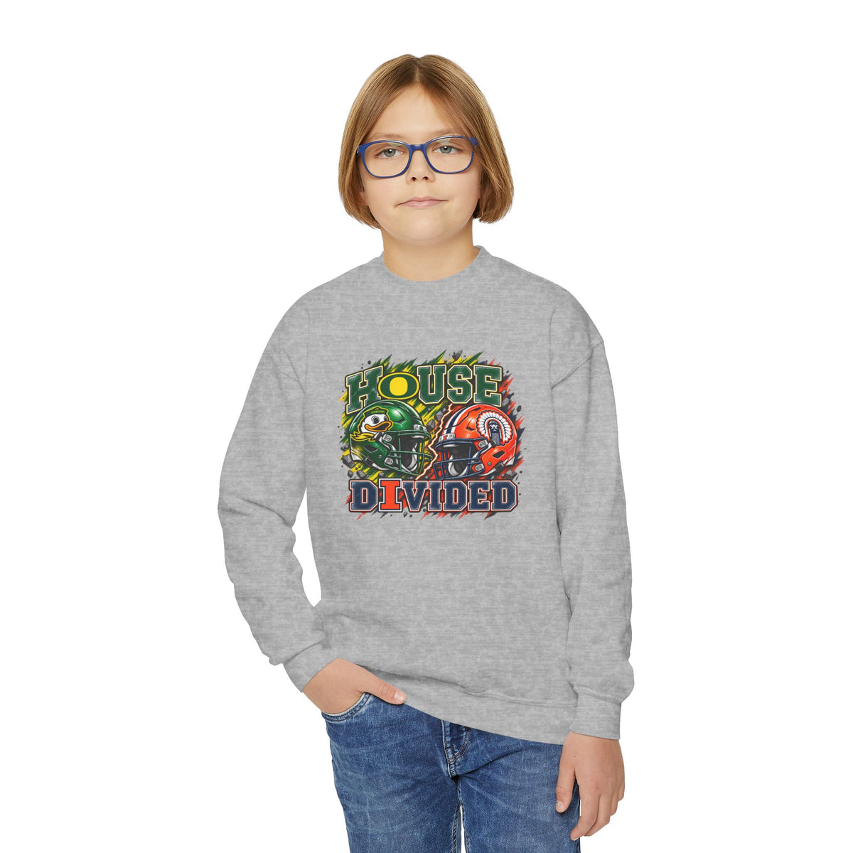 YOUTH House Divided Crewneck Sweatshirt – Illinois vs Oregon