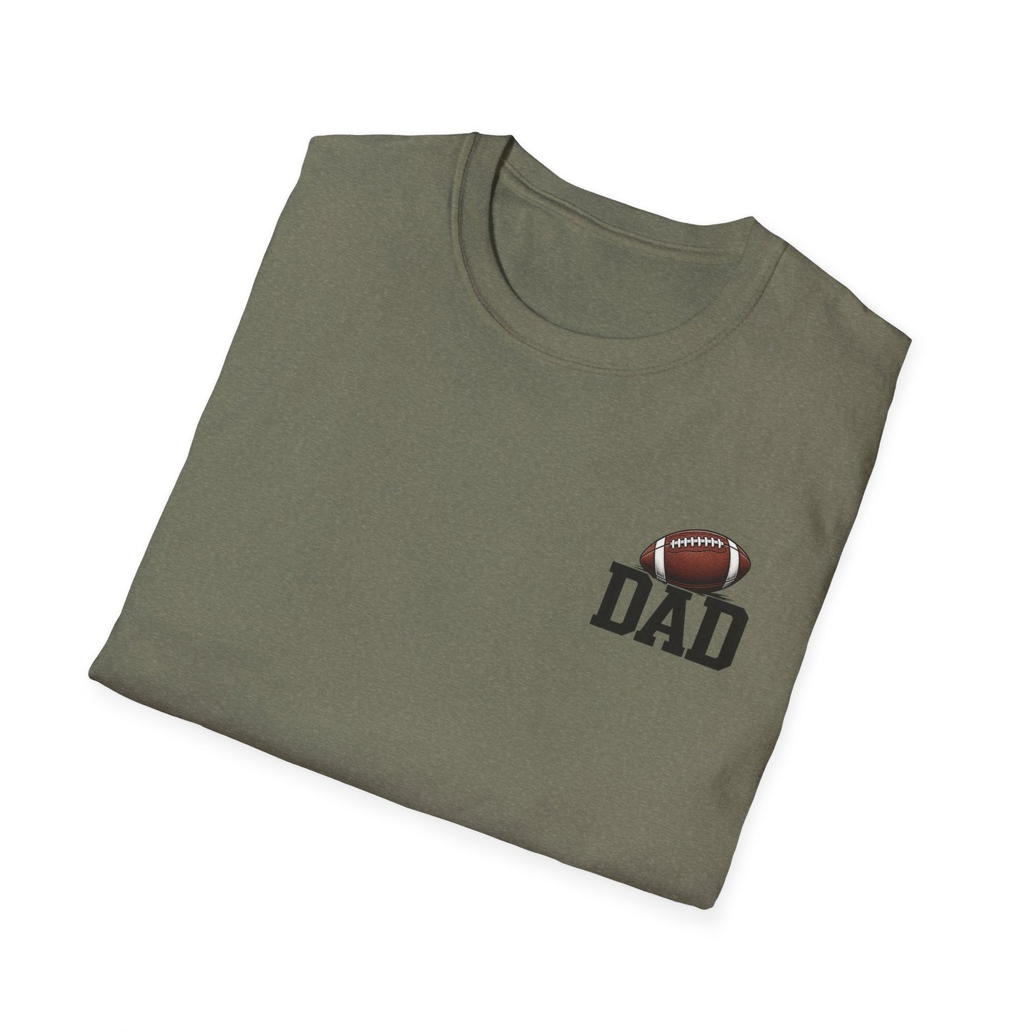 Football Dad T‑Shirt — 'DAD' with Football Chest Print