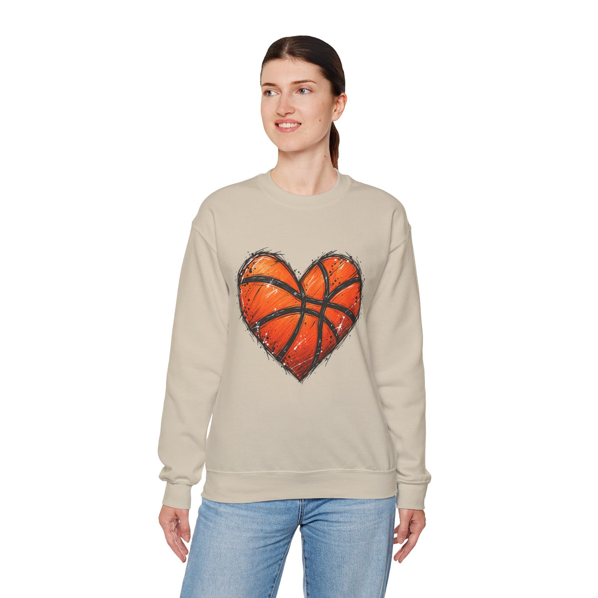 Basketball Heart Crewneck Sweatshirt