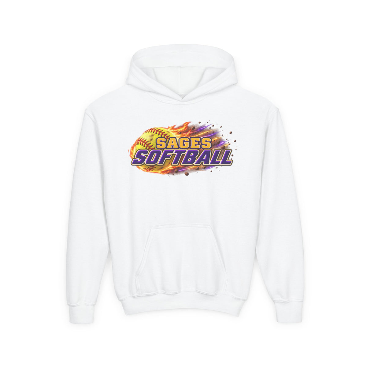 YOUTH Sages Flaming Softball Hoodie