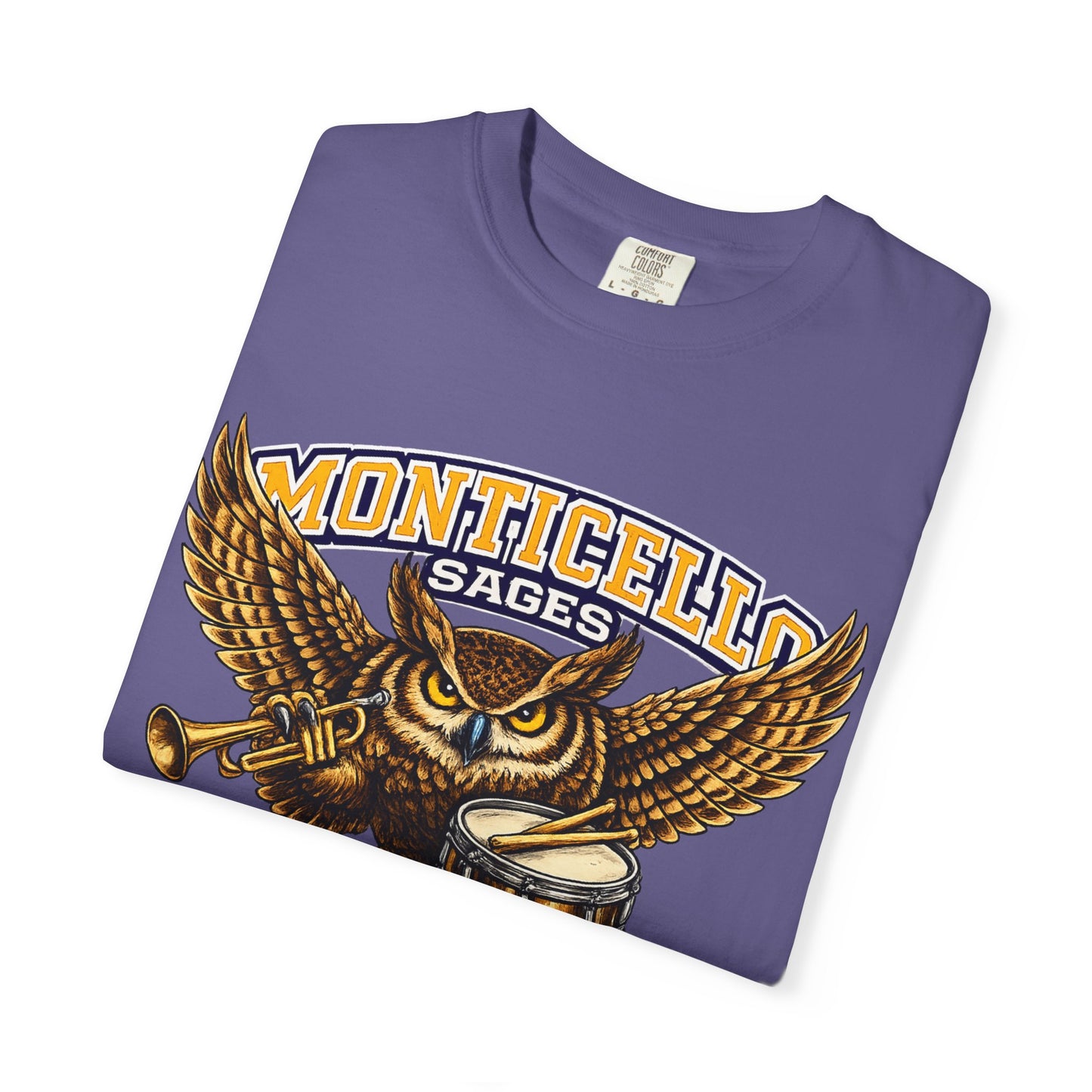 Monticello Sages Marching Band - Vintage Owl & Wings T-Shirt