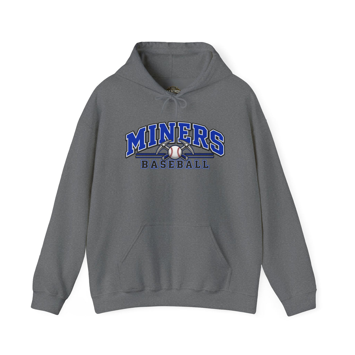 Miners Baseball Hoodie — Pickaxe Cross Logo Graphic