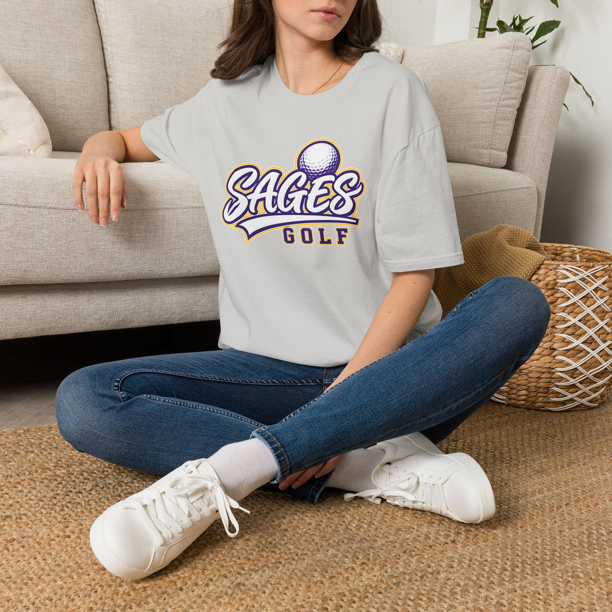 Sages Golf Team T‑Shirt — Vintage Script Golf Ball Logo