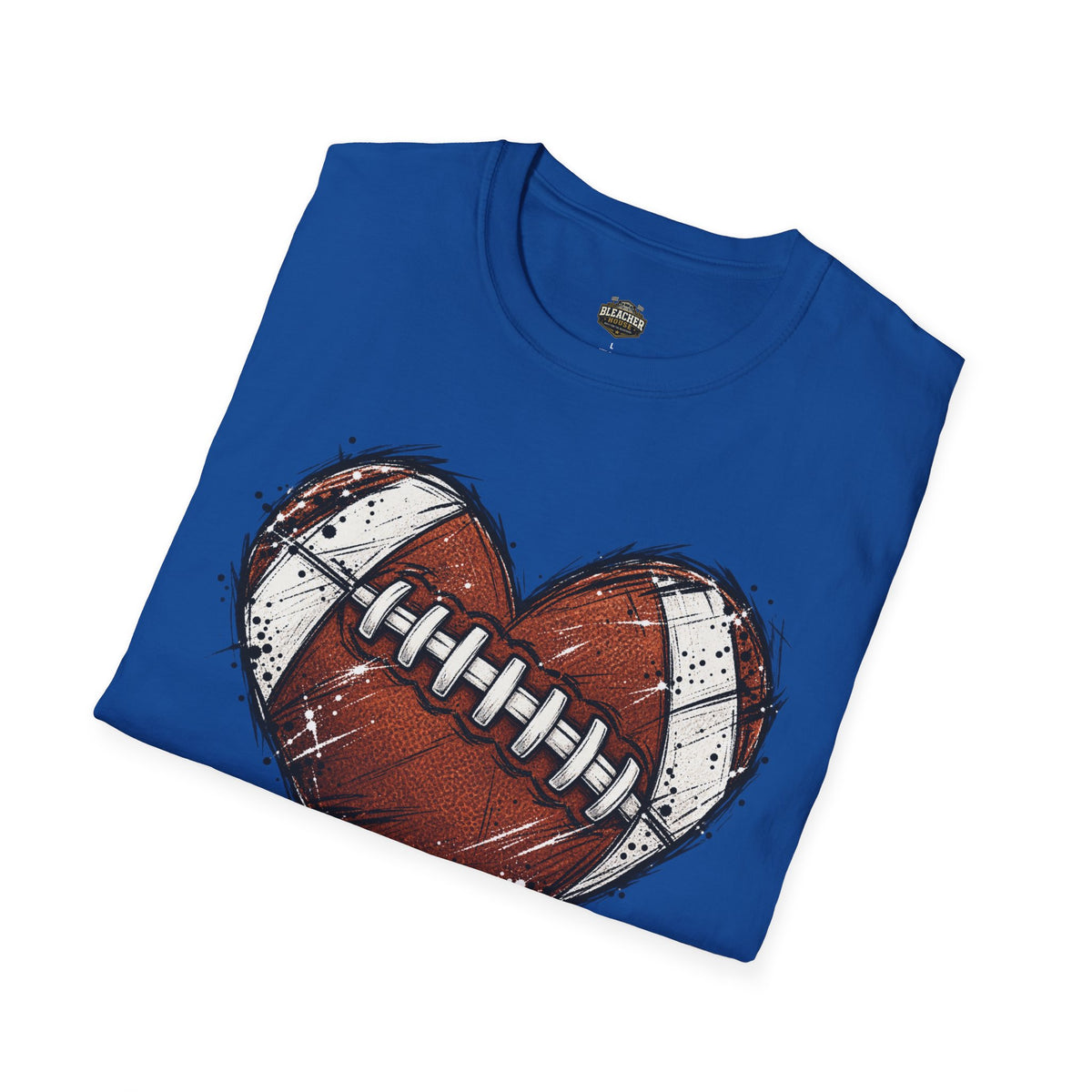 Football Heart Graphic T-Shirt — Vintage Grunge Sports Tee