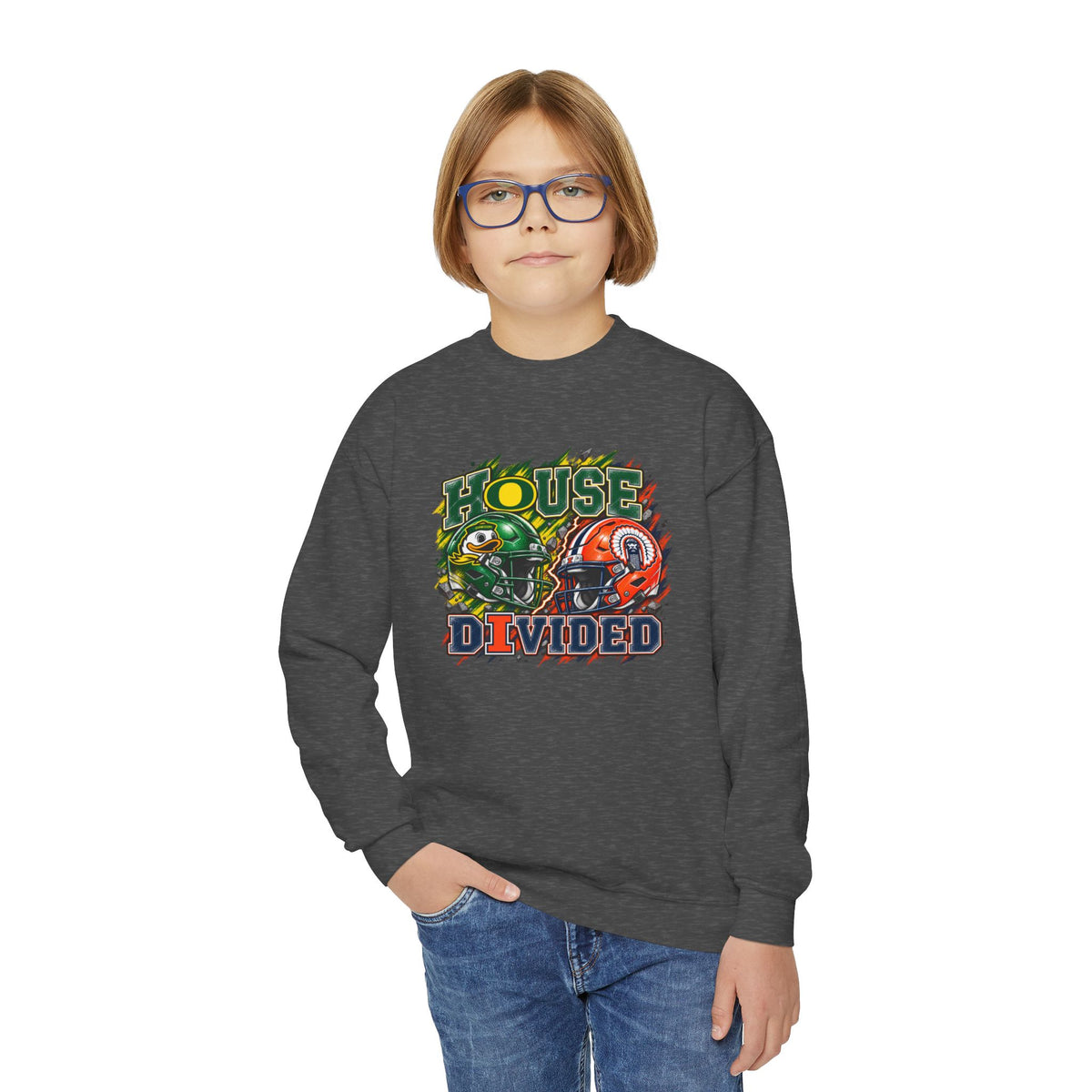 YOUTH House Divided Crewneck Sweatshirt – Illinois vs Oregon