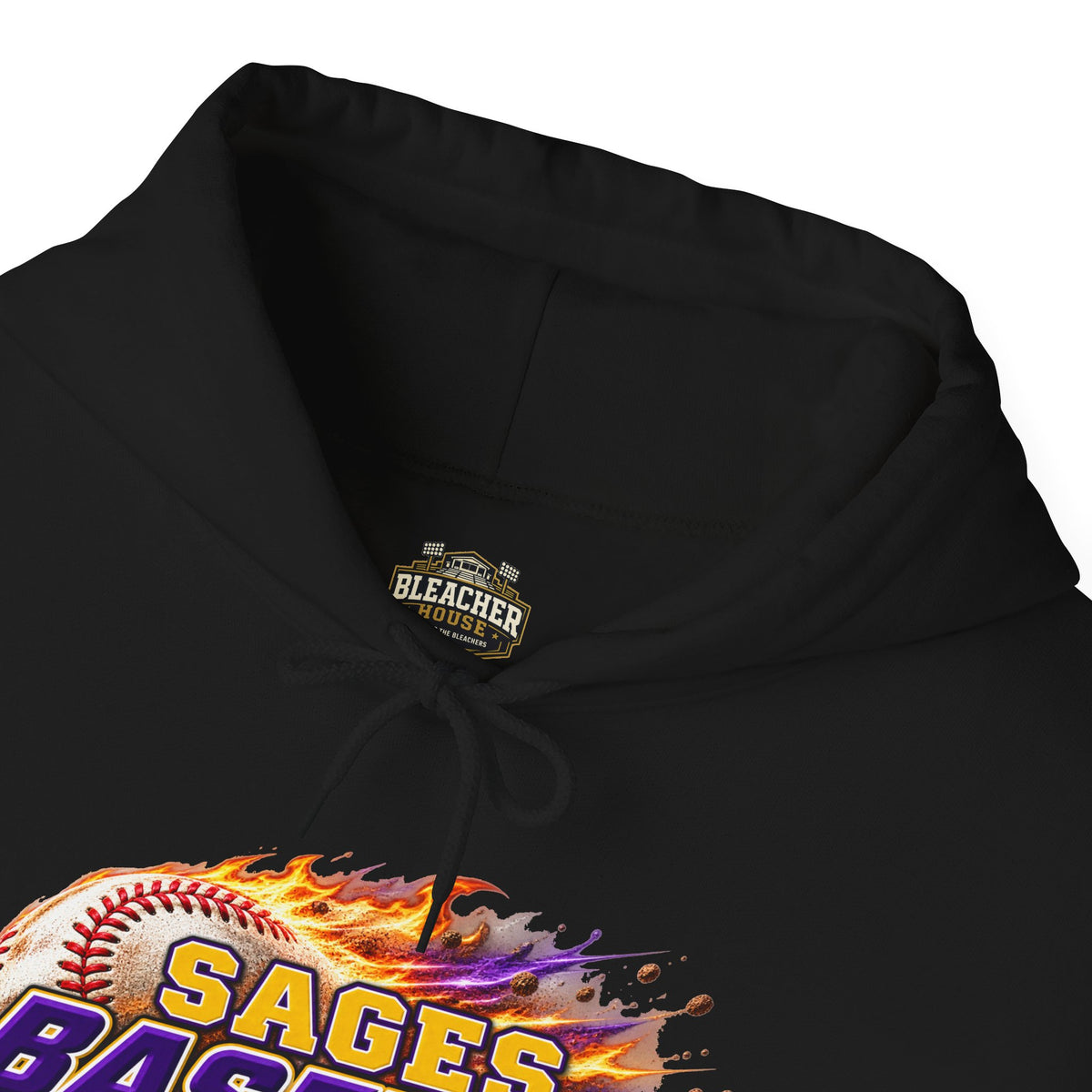 Sages Flaming Baseball Hoodie - Team Sweatshirt