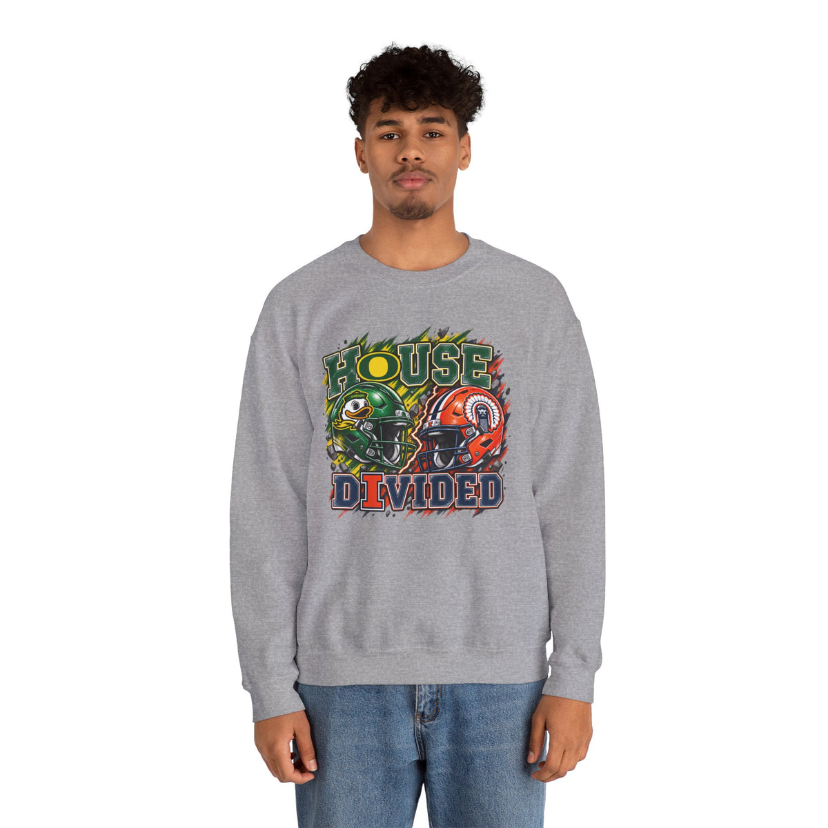 House Divided Graphic Crewneck Sweatshirt - Oregon vs. Illinois