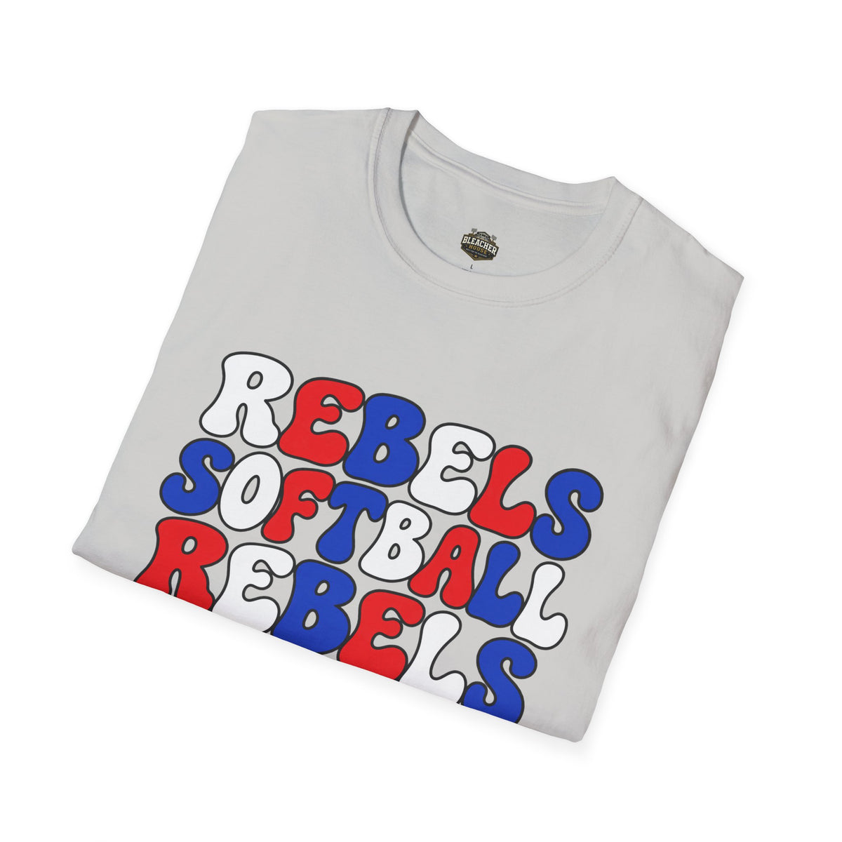 Rebels Softball Graphic T-Shirt — Retro Red & Blue Team Tee