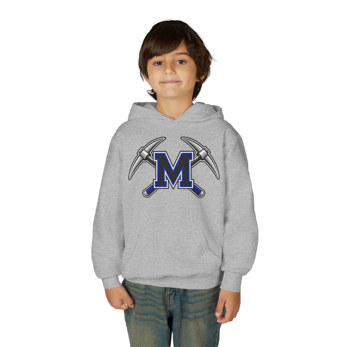 YOUTH Miners M Logo Hoodie - Cross Pickaxe Graphic M Logo