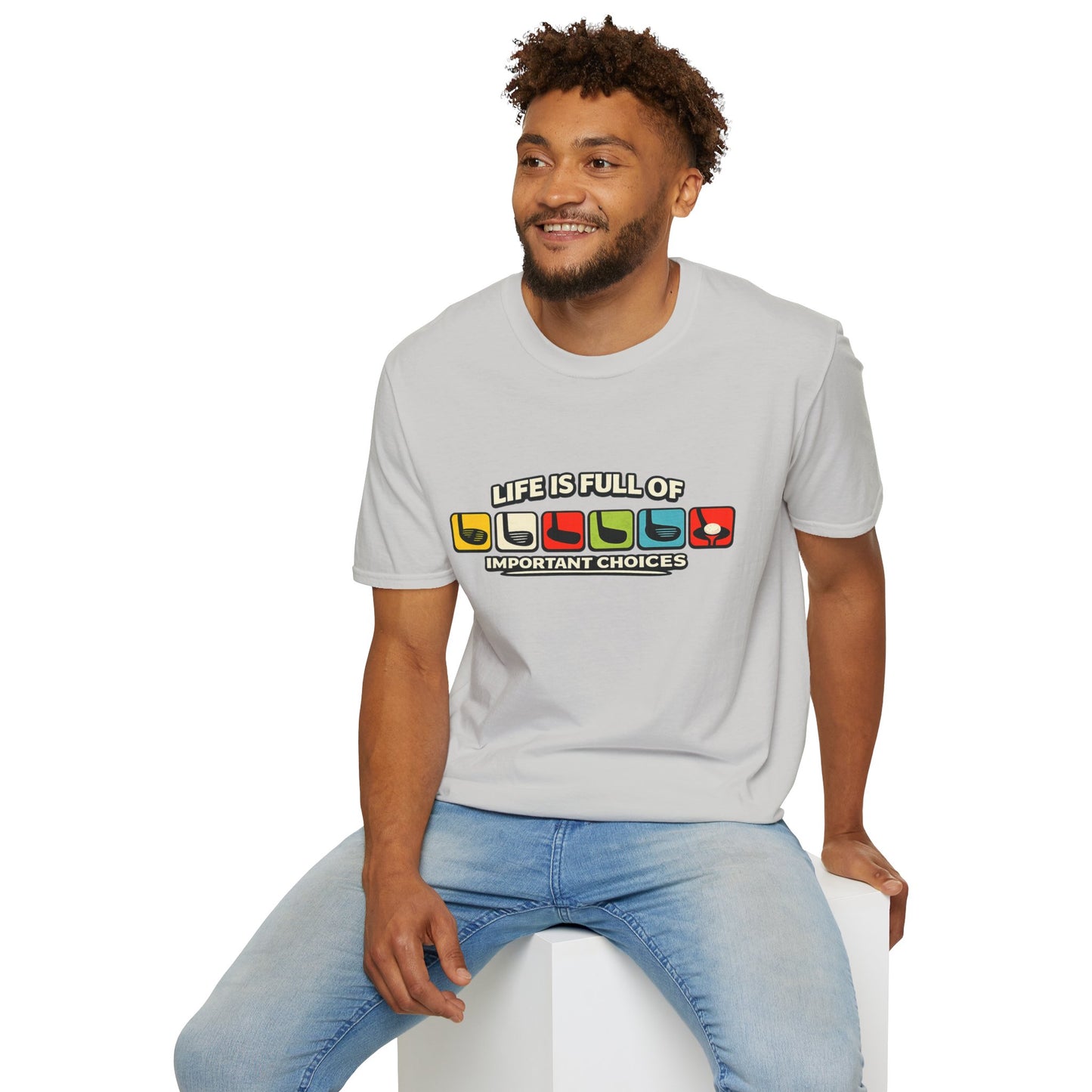 T‑Shirt — "Life Is Full Of Important Choices" Retro Game Controller Graphic