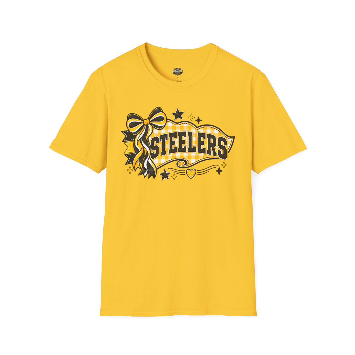 Steelers Ribbon T-Shirt — Cheerful Black & Gold Football Fan Tee