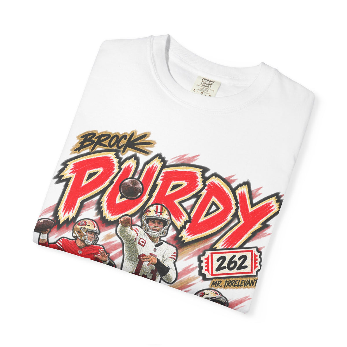 Brock Purdy, MR. IRRELEVANT Graphic T-Shirt - Sunday Standouts Sketch Series