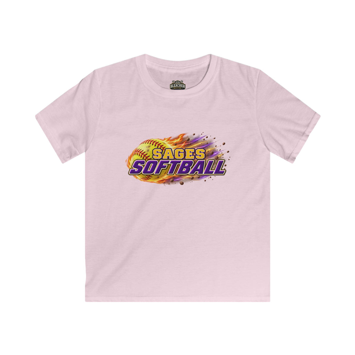 YOUTH Sages Flaming Softball T-shirt