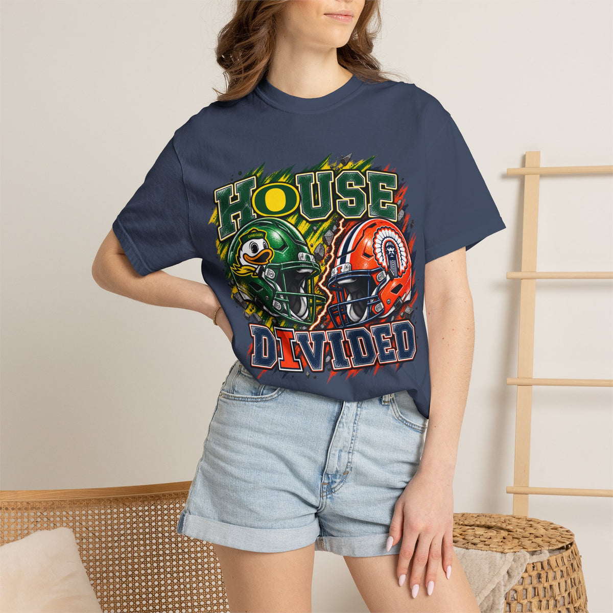 House Divided Football T-Shirt - Oregon vs. Illinois