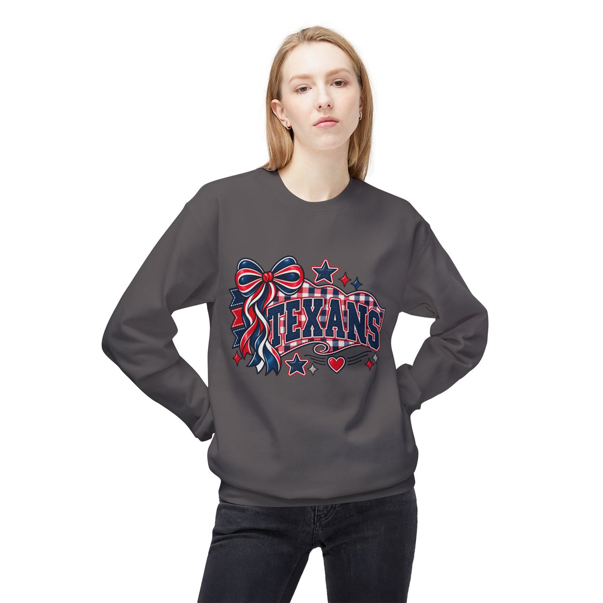 Texans Ribbon & Banner Crewneck Sweatshirt — Team Spirit Pullover