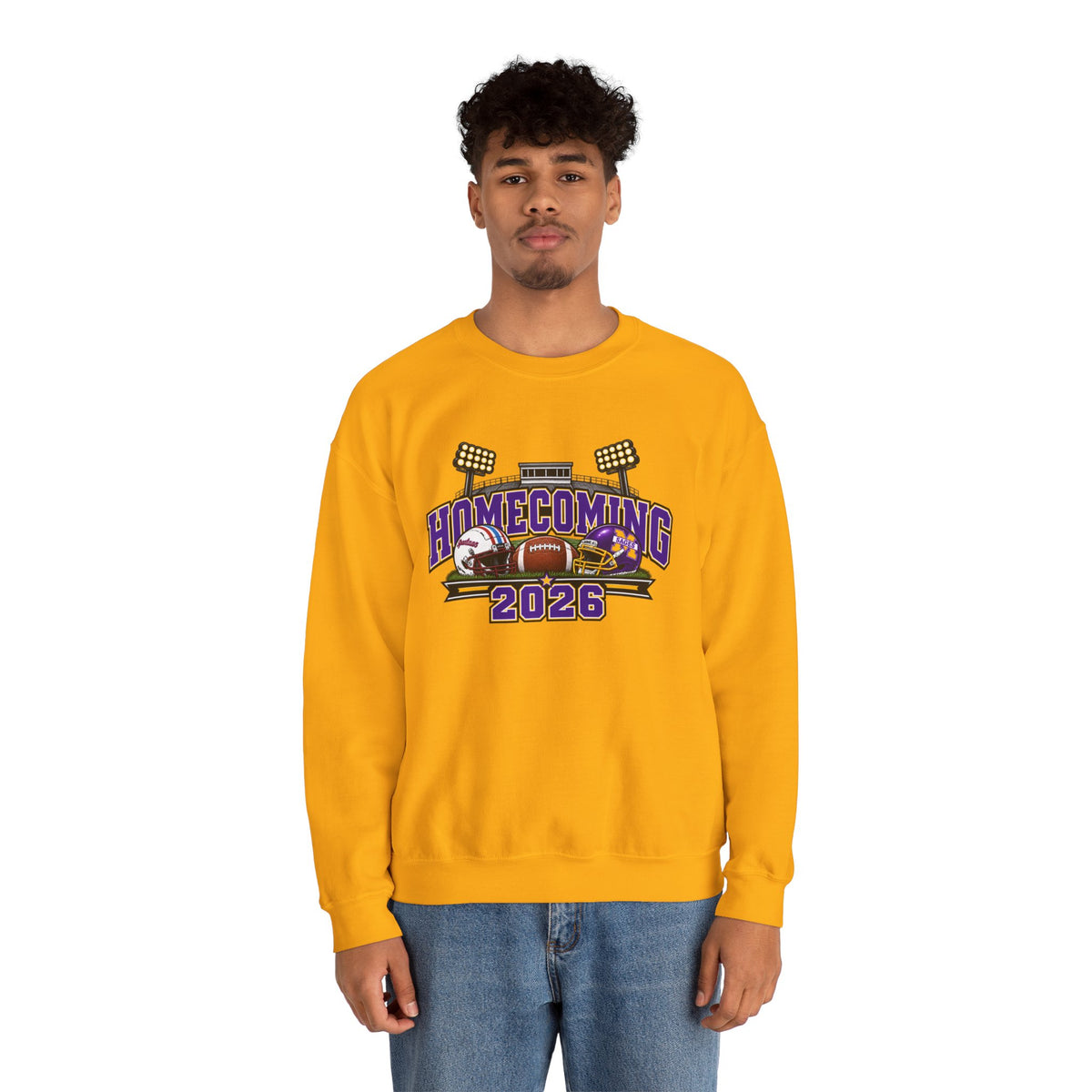 Homecoming 2026 Crewneck Sweatshirt — Football Stadium Design