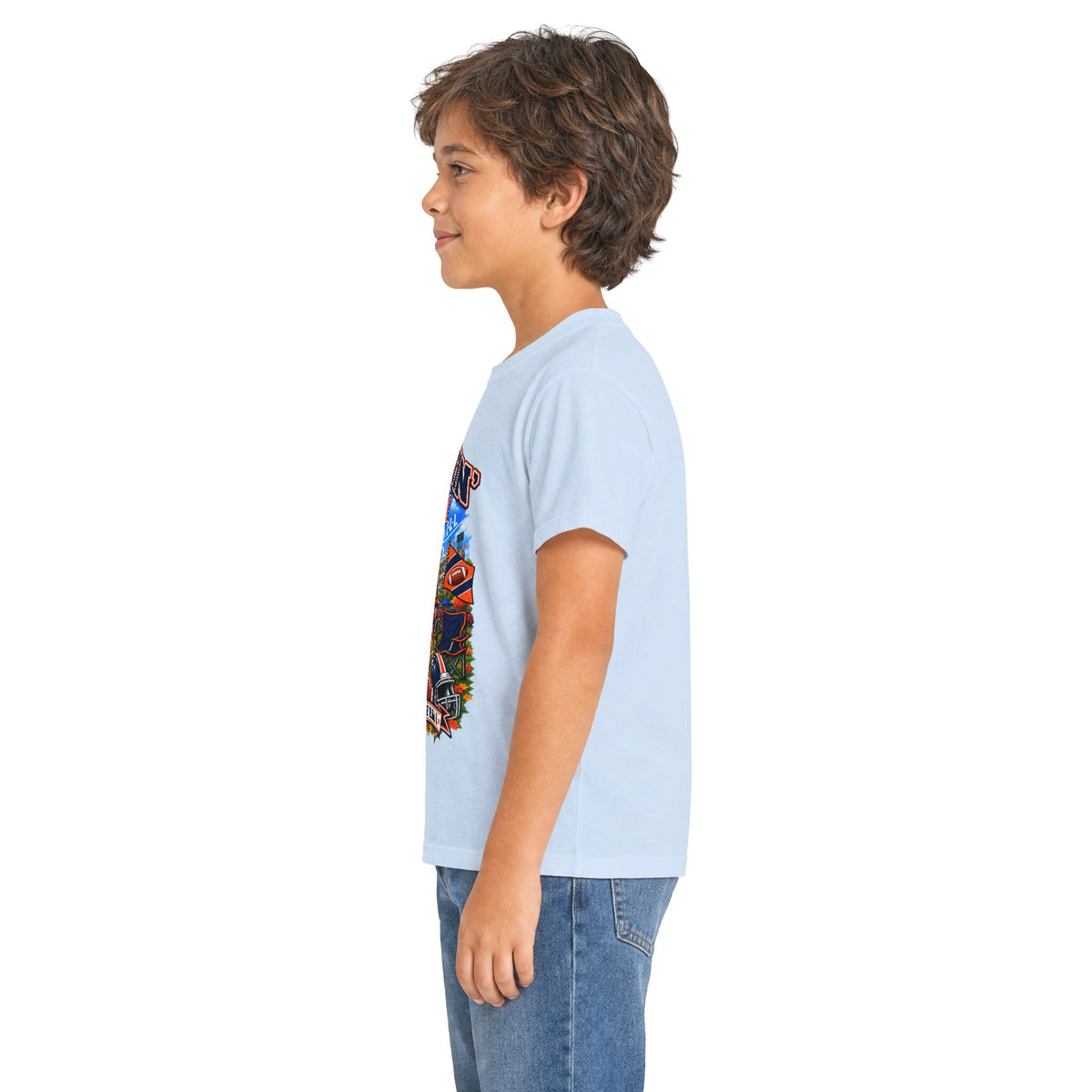 YOUTH Tailgatin' Town - ILLINOIS Edition - Cute Football Tailgate Graphic Tee for Kids