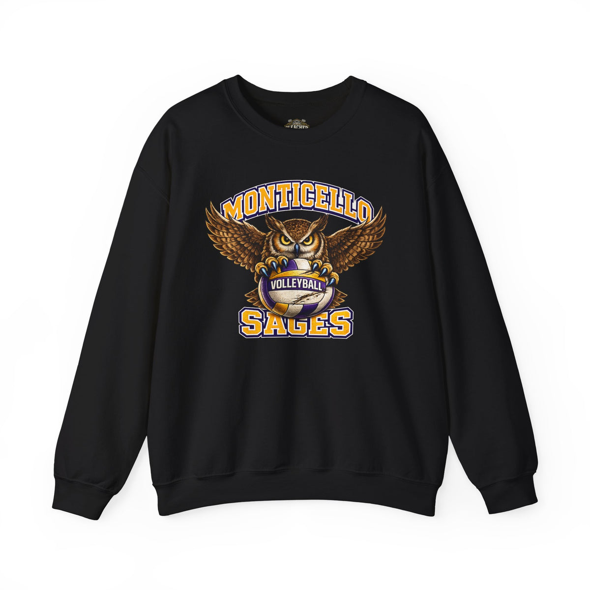 Monticello Sages Volleyball Crewneck Sweatshirt - Owl Wingspread Logo