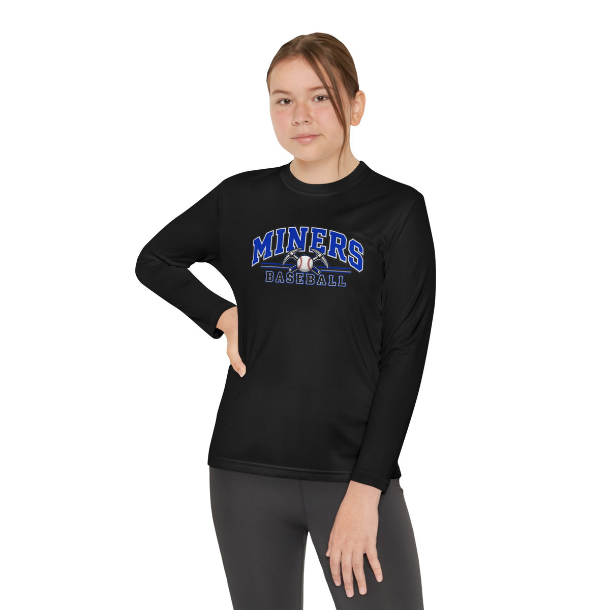 YOUTH Miners Baseball Long Sleeve Tee — Team Logo Athletic Shirt