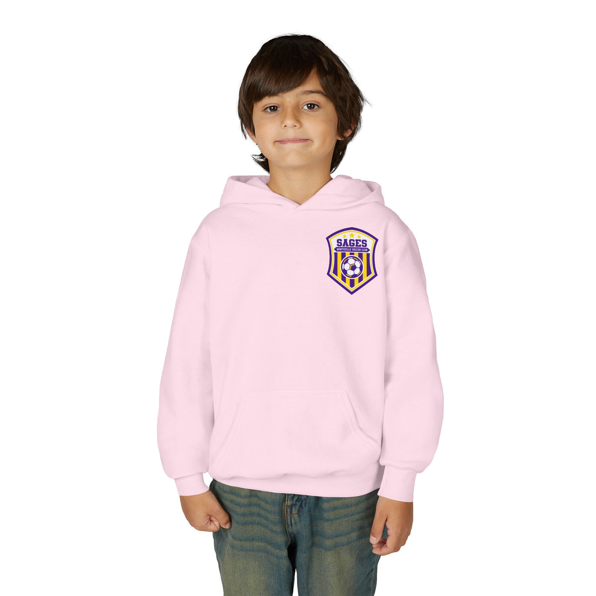 YOUTH Monticello Soccer Club Crest Hoodie - Youth Hooded Sweatshirt