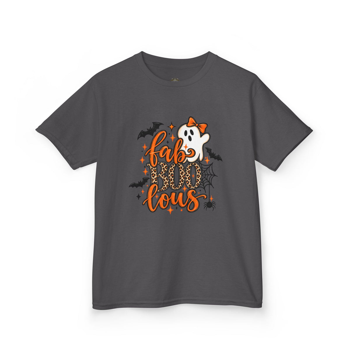 Kids Halloween Tee — "FabuBOO-lous" Ghost & Bats Halloween Shirt