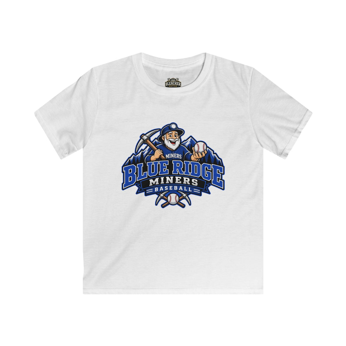 YOUTH Blue Ridge Miners Mascot and Logo T‑Shirt — Unisex Softstyle Tee