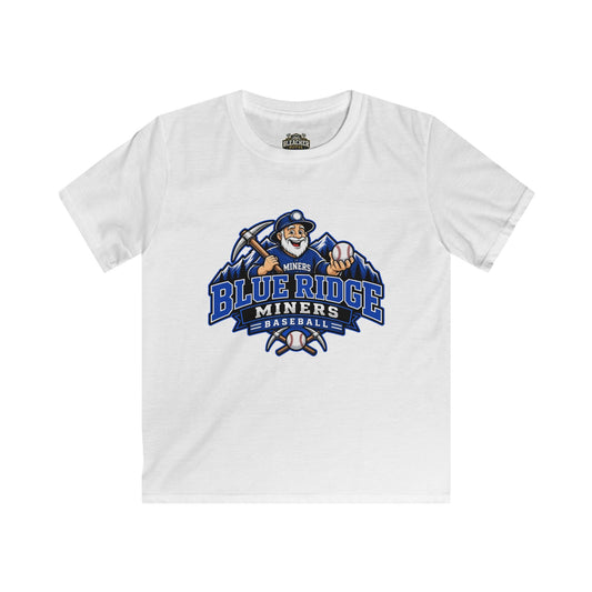 YOUTH Blue Ridge Miners Mascot and Logo T‑Shirt — Unisex Softstyle Tee