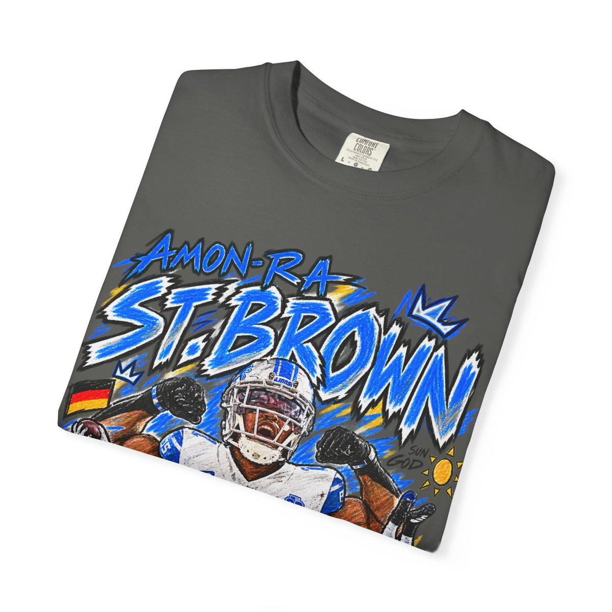 Amon Ra St. Brown Graphic T-Shirt - Sunday Standouts Sketch Series