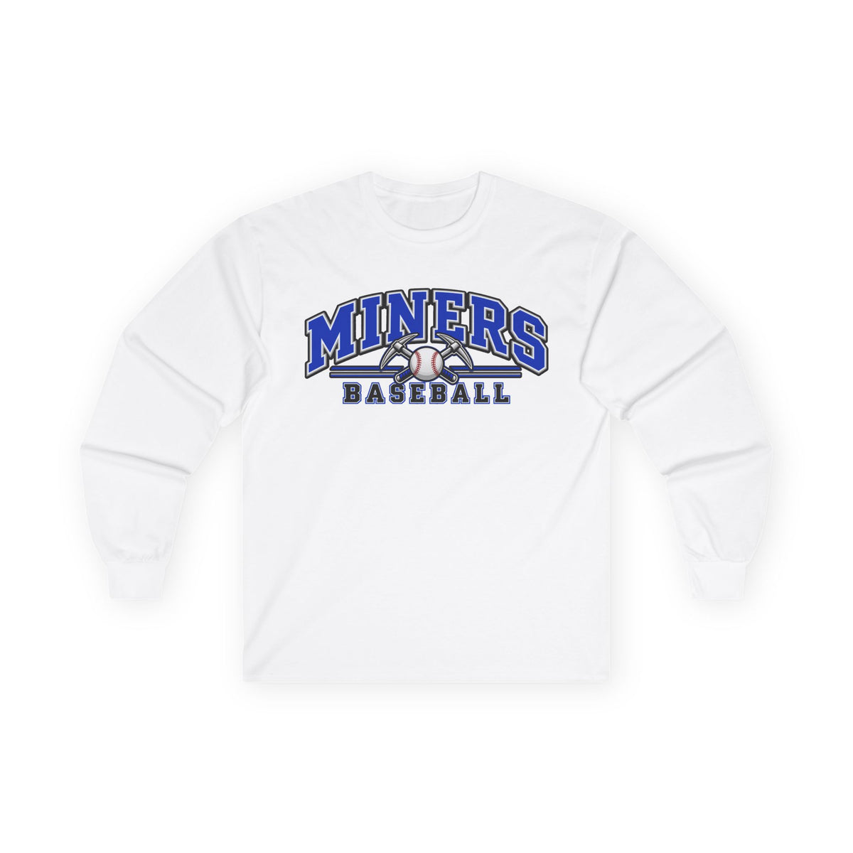 Miners Baseball Long Sleeve Tee — Team Logo Shirt for Fans