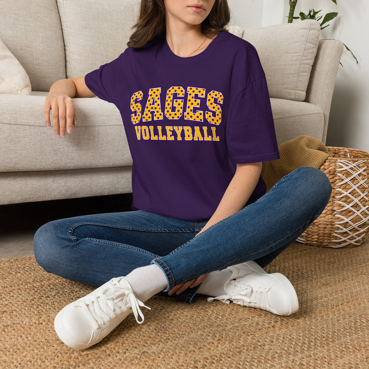 Sages Volleyball Team T‑Shirt — Retro Polka Dot Varsity Tee