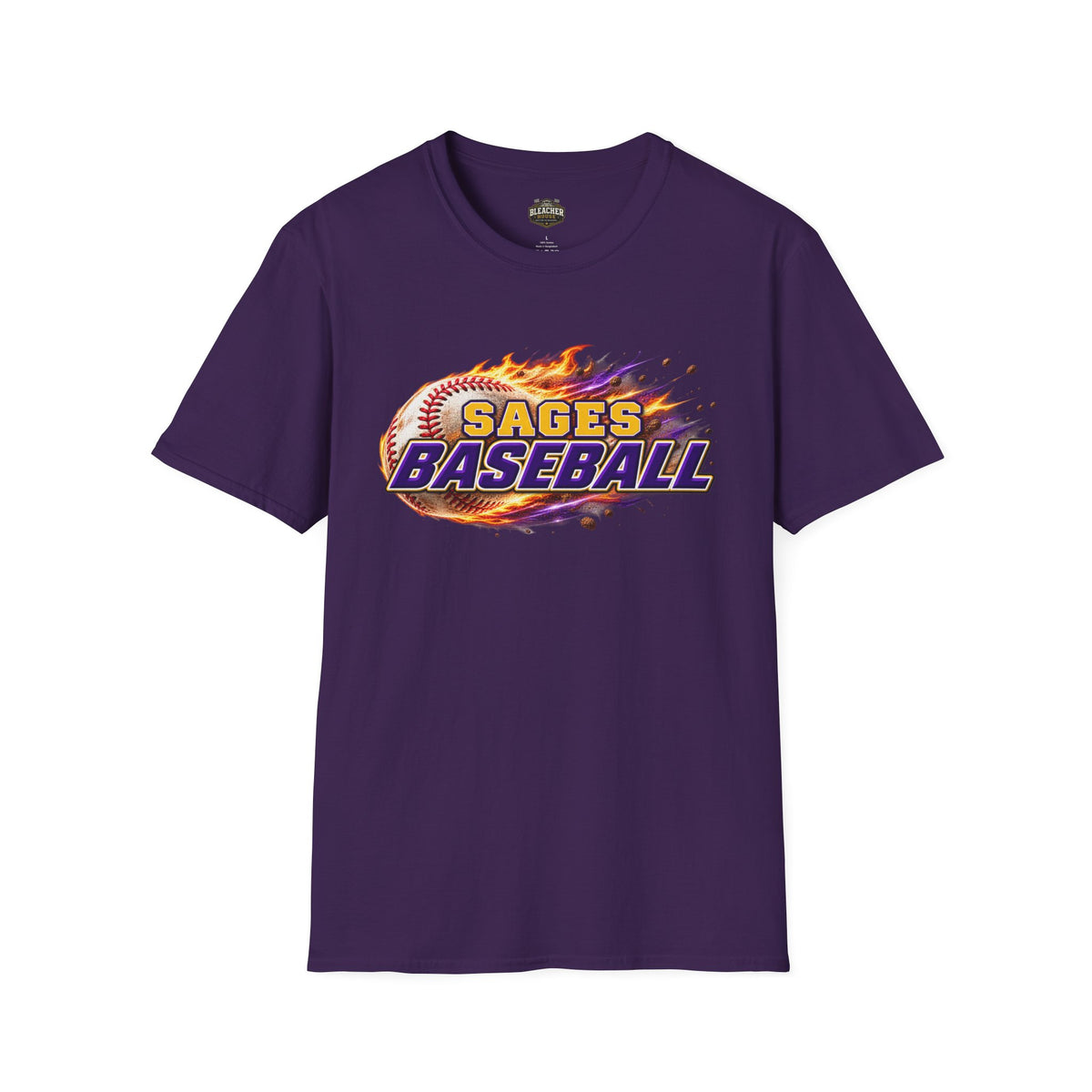 Sages Flaming Baseball T-Shirt — Flaming Baseball Team Tee
