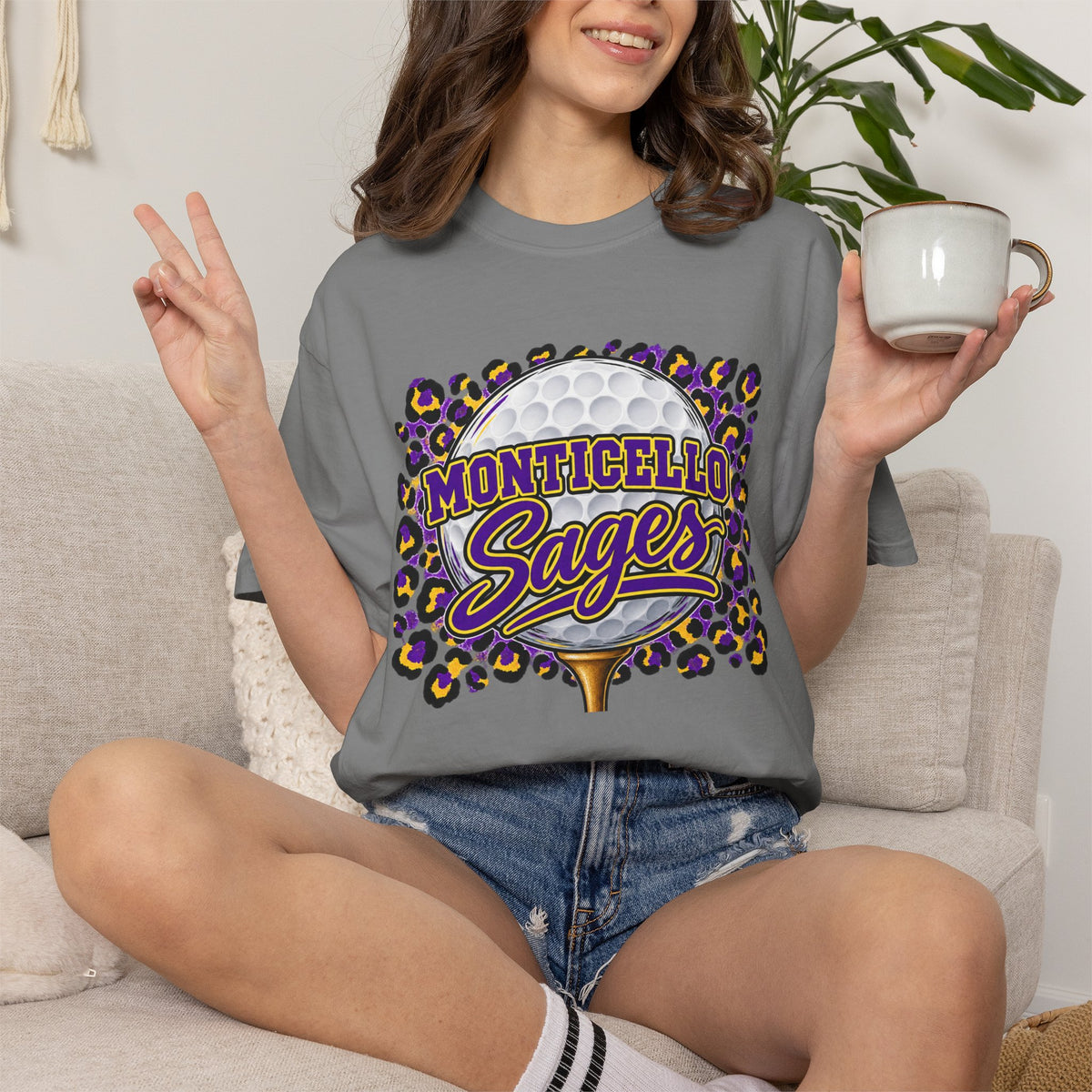 Monticello Sages Golf Leopard Mascot T-Shirt