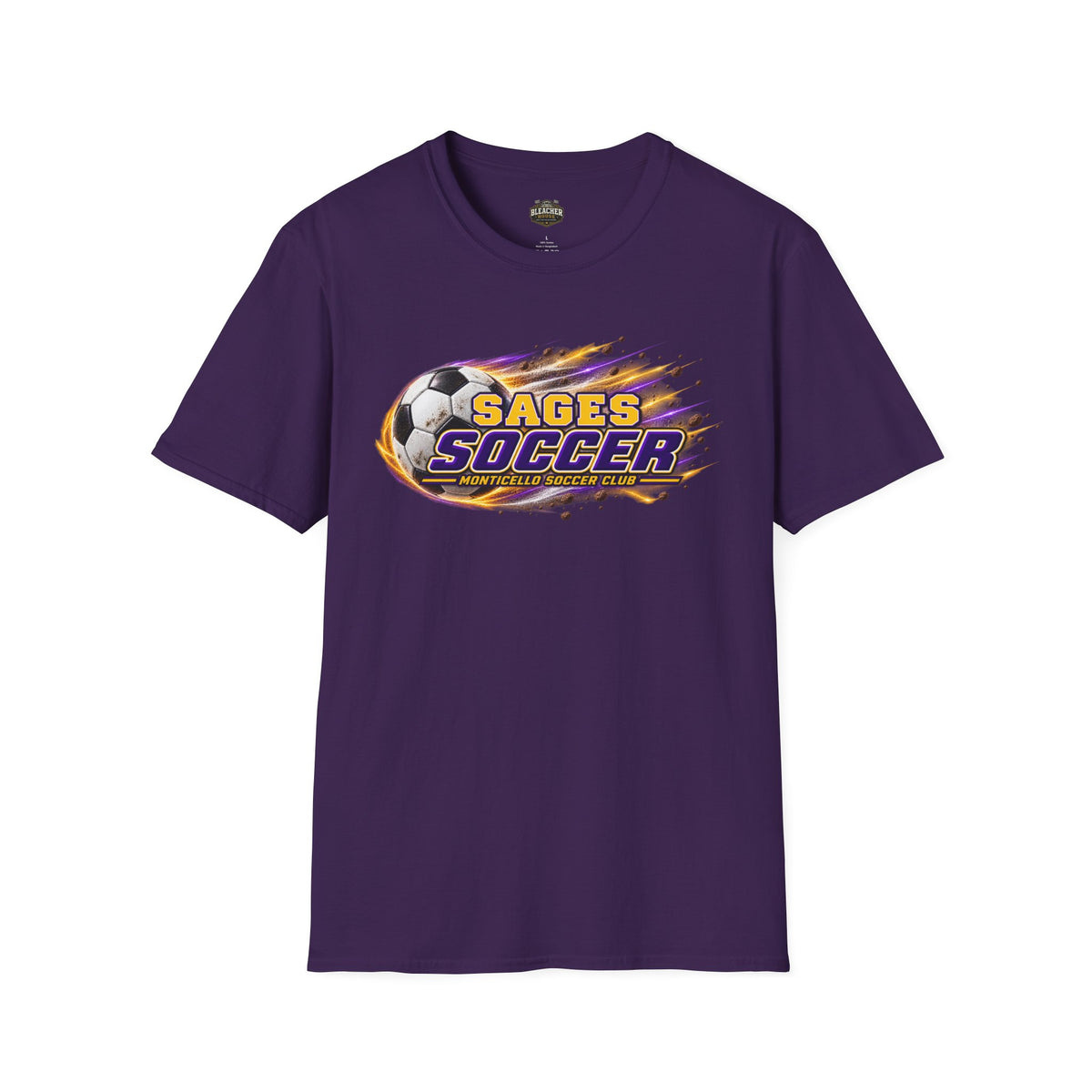 Monticello Soccer Club T Shirt - Flaming Soccer Ball