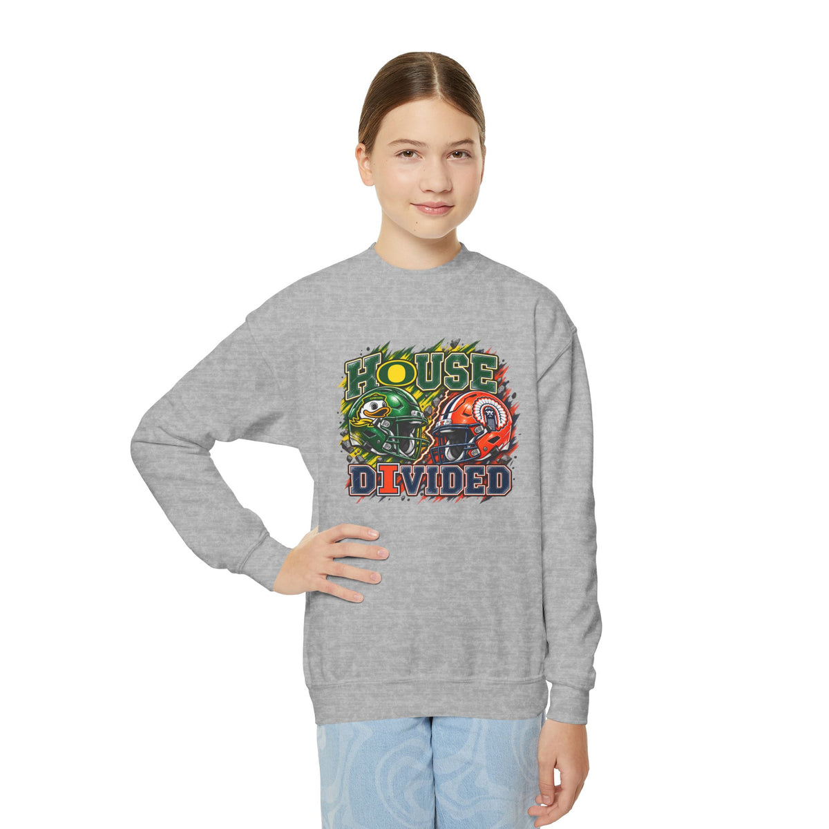 YOUTH House Divided Crewneck Sweatshirt – Illinois vs Oregon